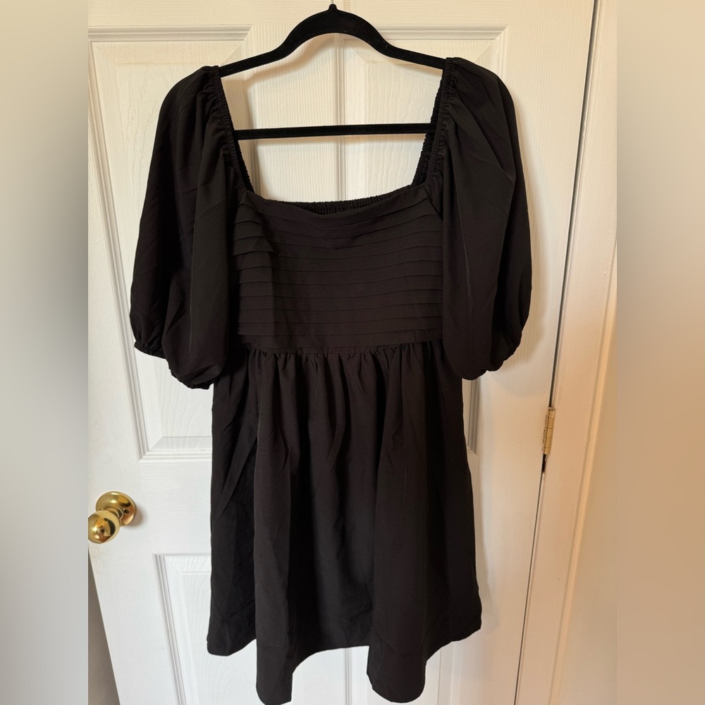 XL Black Ebifin Bubble Sleeve Dress